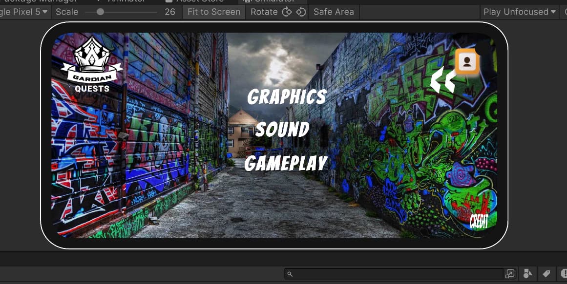 Guardian Quests graphics, sound and gameplay settings.