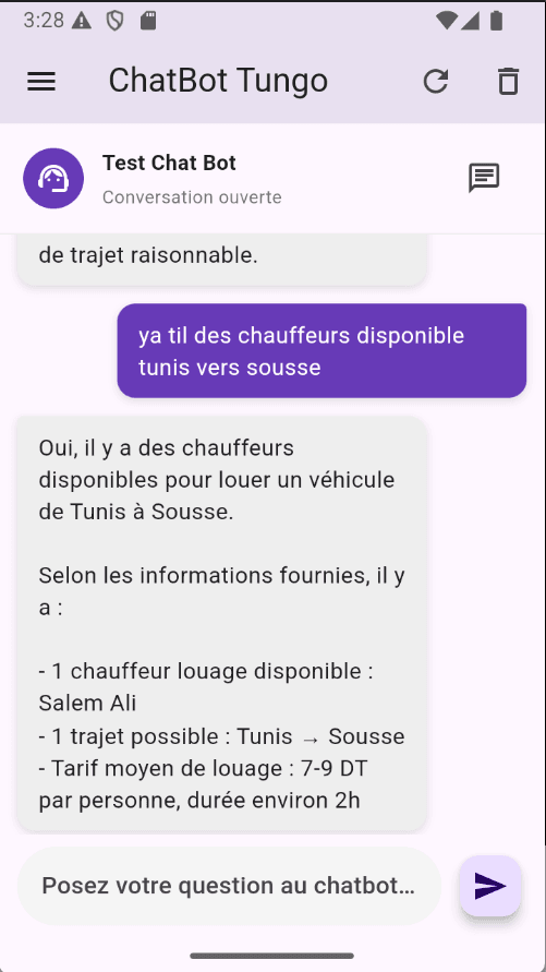TUNGO — Additional passenger workflow screen.