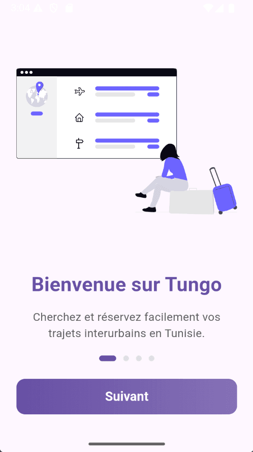 TUNGO — Passenger onboarding — step 1.