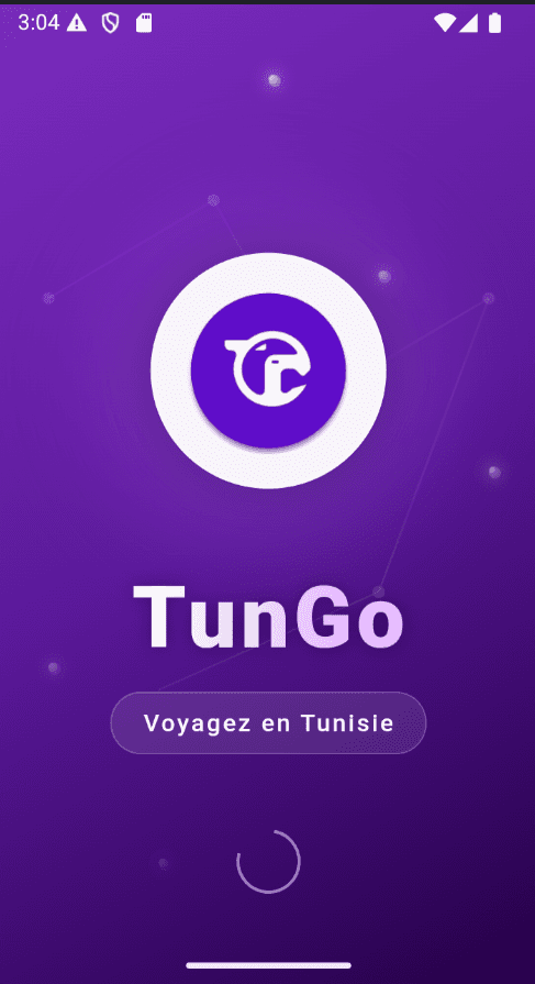 TUNGO — Passenger app splash screen.