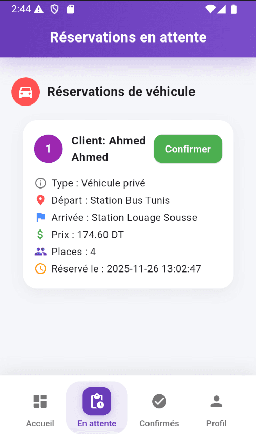 TUNGO — Pending driver reservations.