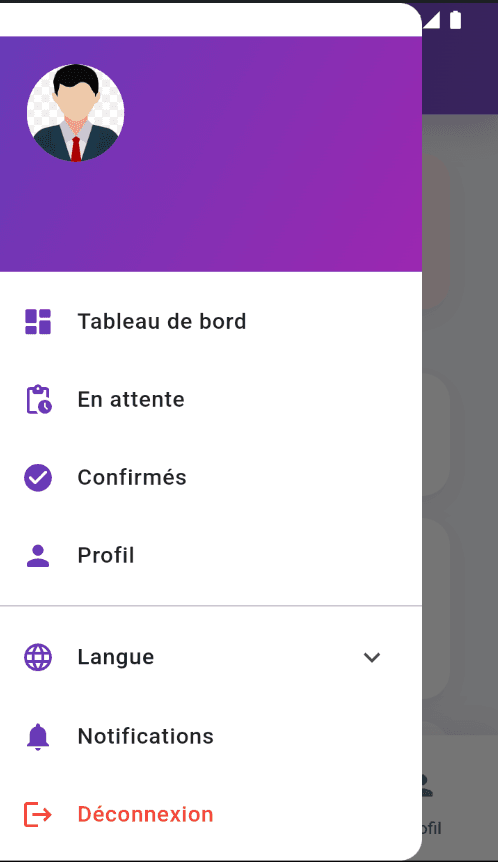 TUNGO — Driver navigation menu.