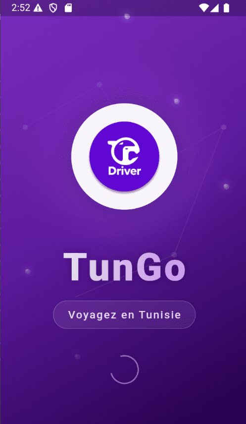 TUNGO — Driver app splash screen.