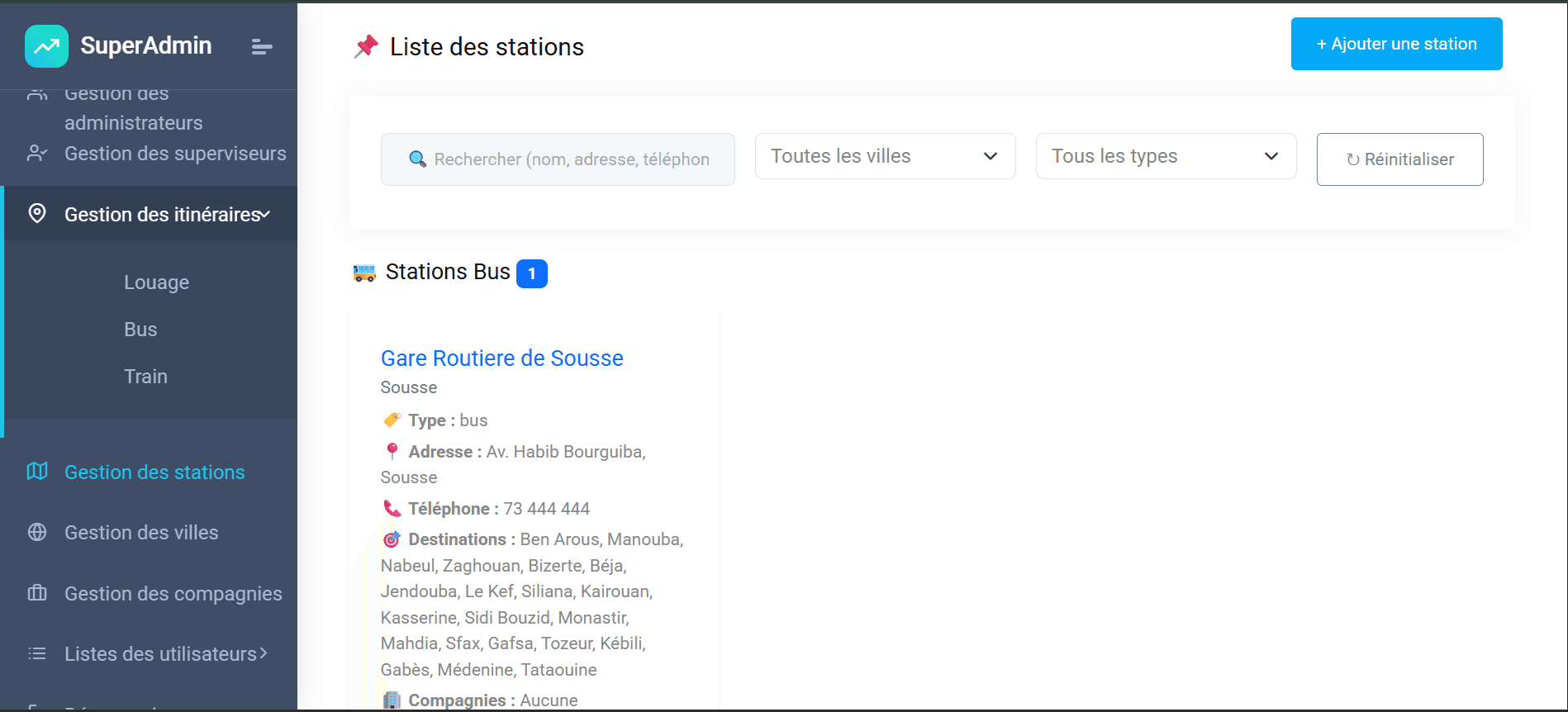 TUNGO — Bus station directory.